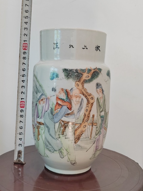 古玩陶瓷清粉彩人物故事紋壯罐拍賣，當前價格2800元