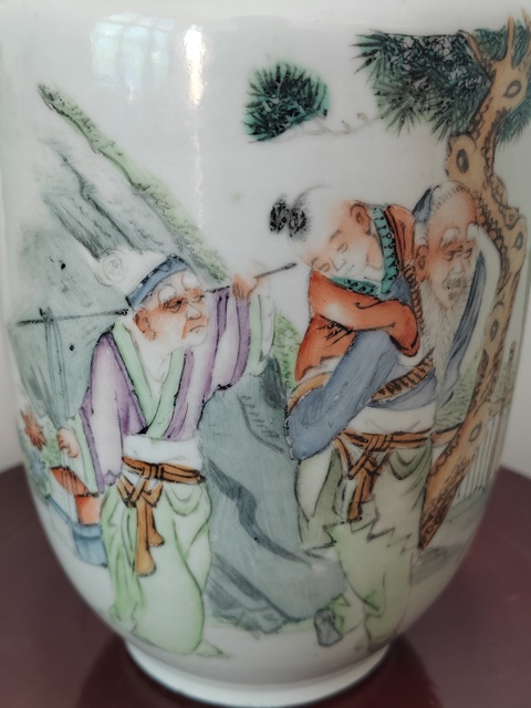 古玩陶瓷清粉彩人物故事紋壯罐拍賣，當前價格2800元