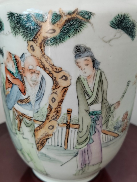 古玩陶瓷清粉彩人物故事紋壯罐拍賣，當前價格2800元