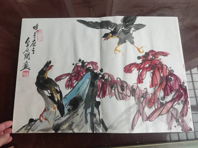 古玩字畫已故河南名家金石開  花鳥冊頁拍賣，當前價格1元