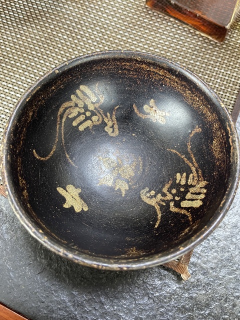 古玩陶瓷吉州窯雙鳳紋盞真品鑒賞圖