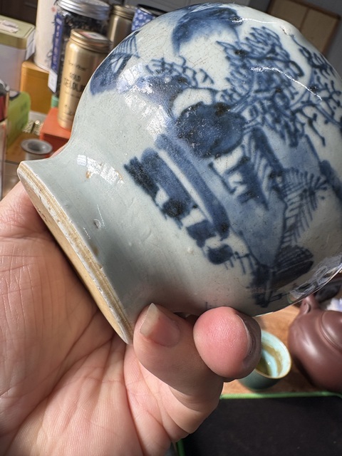 古玩陶瓷山水紋青花器真品鑒賞圖