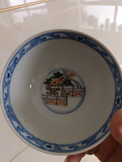 古玩陶瓷民國青花五彩蓋碗真品鑒賞圖