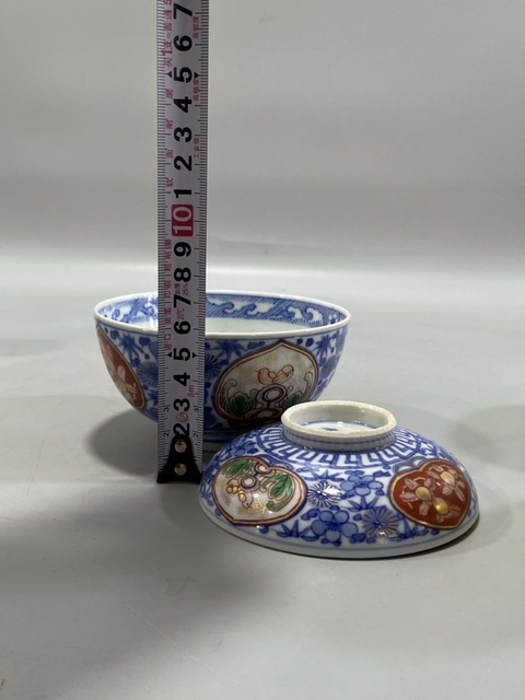 古玩陶瓷民國青花五彩蓋碗真品鑒賞圖