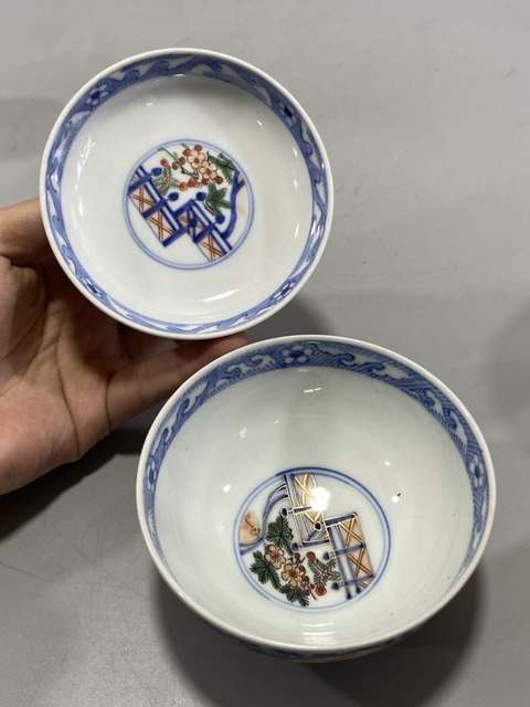 古玩陶瓷民國青花五彩蓋碗真品鑒賞圖