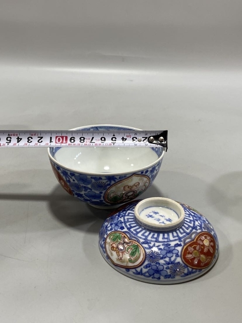 古玩陶瓷民國青花五彩蓋碗真品鑒賞圖