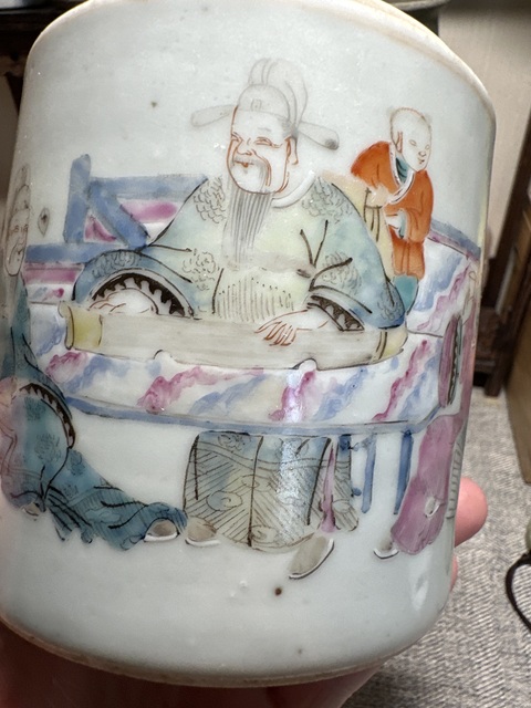 古玩陶瓷粉彩人物蓋罐真品鑒賞圖