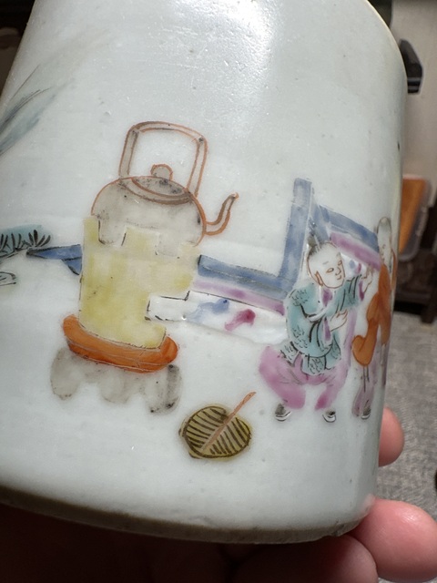 古玩陶瓷粉彩人物蓋罐真品鑒賞圖