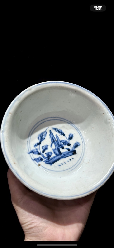 古玩陶瓷青花虎紋茶碗真品鑒賞圖