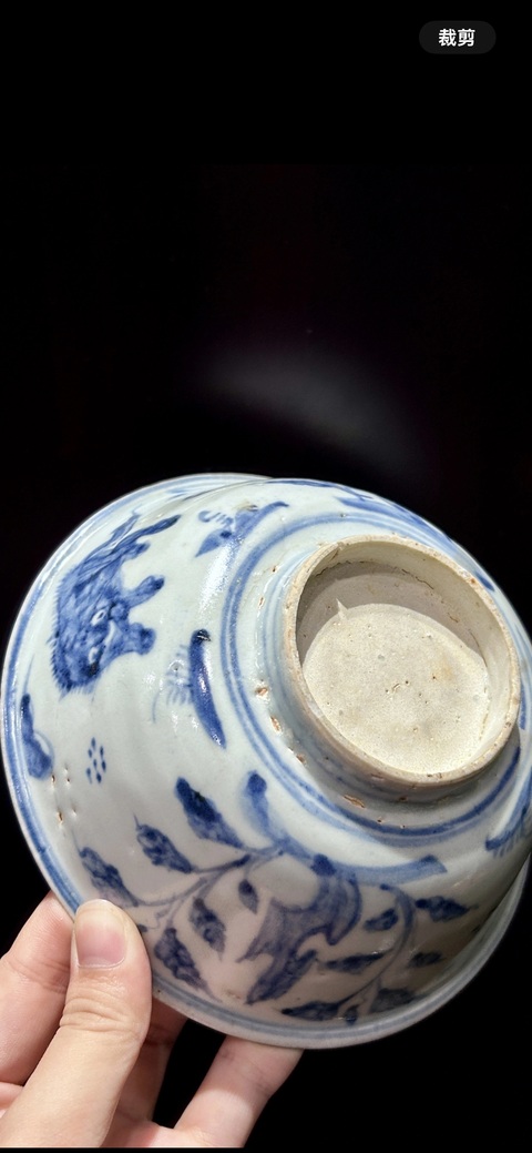 古玩陶瓷青花虎紋茶碗真品鑒賞圖