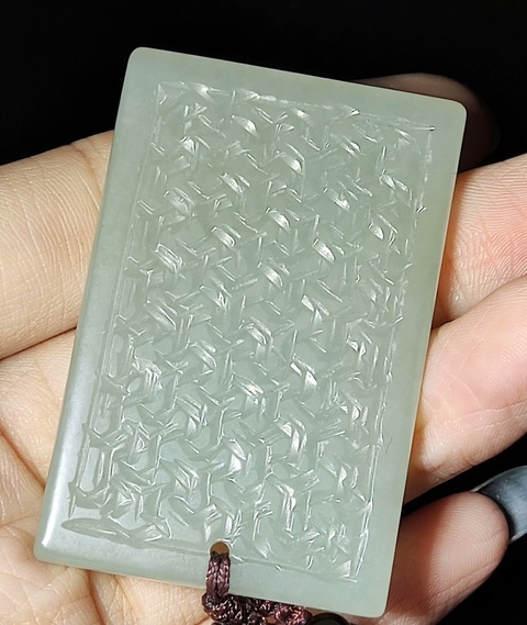 古玩玉器和田玉雕“席紋牌”真品鑒賞圖