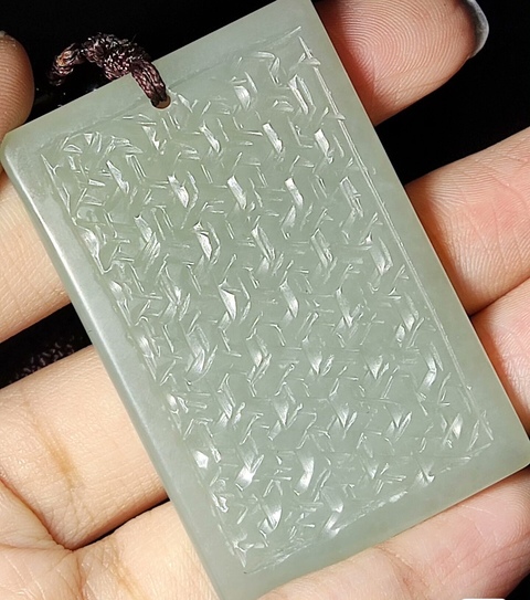 古玩玉器和田玉雕“席紋牌”真品鑒賞圖