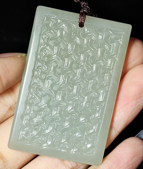 古玩玉器和田玉雕“席紋牌”真品鑒賞圖