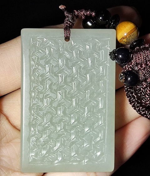 古玩玉器和田玉雕“席紋牌”真品鑒賞圖