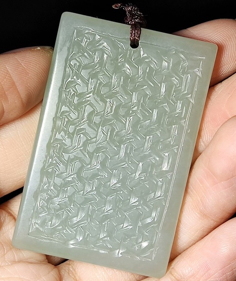 古玩玉器和田玉雕“席紋牌”真品鑒賞圖