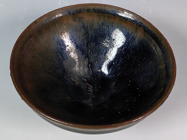 古玩陶瓷宋窯變兔毫建窯盞拍賣，當前價格15000元