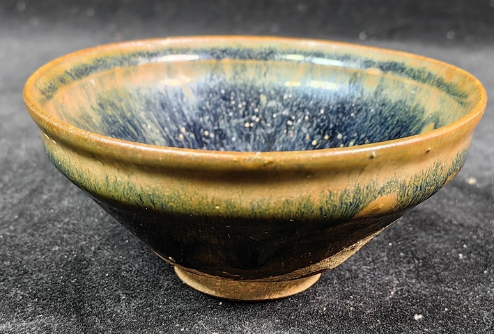 古玩陶瓷宋窯變兔毫建窯盞拍賣，當前價格15000元