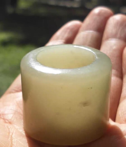 古玩玉器和田玉扳指真品鑒賞圖