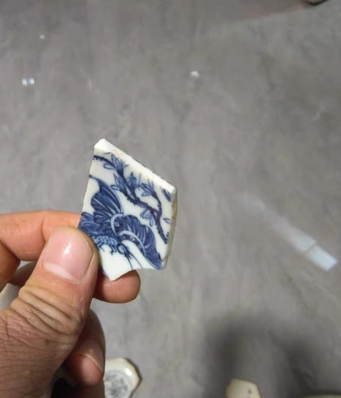 古玩陶瓷青花花卉紋片真品鑒賞圖