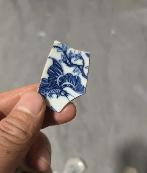 古玩陶瓷青花花卉紋片真品鑒賞圖