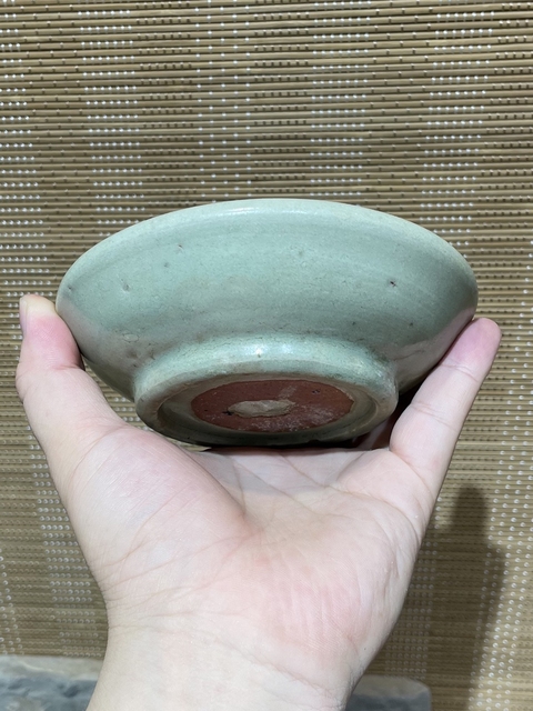 古玩陶瓷宋末元初龍泉梅子青文房水洗拍賣，當前價格5800元