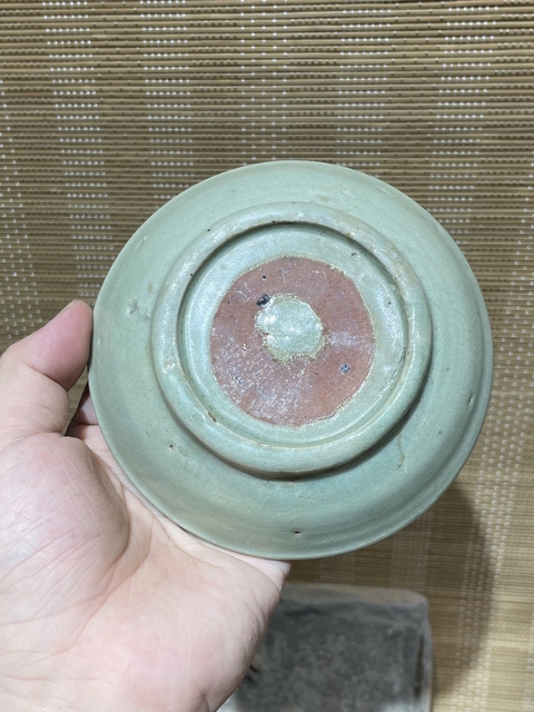 古玩陶瓷宋末元初龍泉梅子青文房水洗拍賣，當前價格5800元