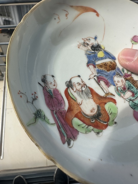 古玩陶瓷粉彩人物故事盤(pán)真品鑒賞圖