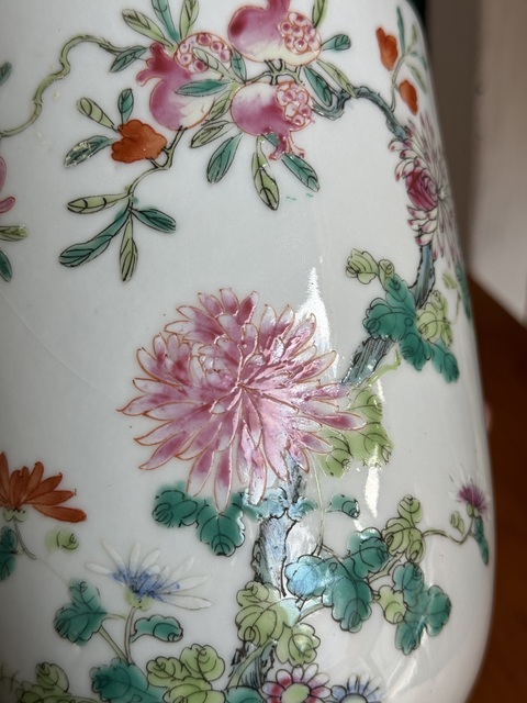 古玩陶瓷民國 粉彩花卉紋壯罐真品鑒賞圖