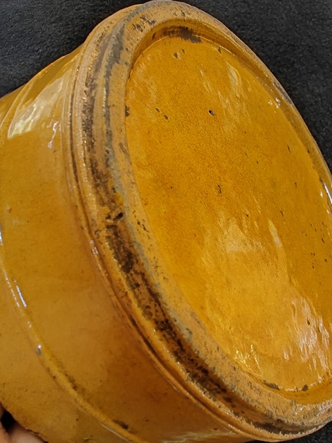 古玩陶瓷黃哥釉弦紋洗真品鑒賞圖