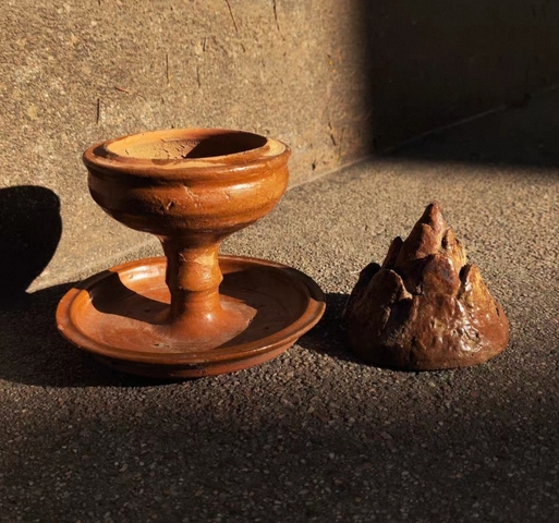 古玩陶瓷漢代黃釉博山爐真品鑒賞圖