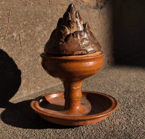 古玩陶瓷漢代黃釉博山爐真品鑒賞圖