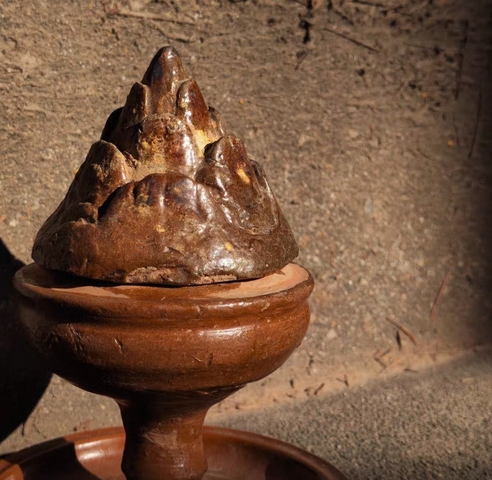 古玩陶瓷漢代黃釉博山爐真品鑒賞圖