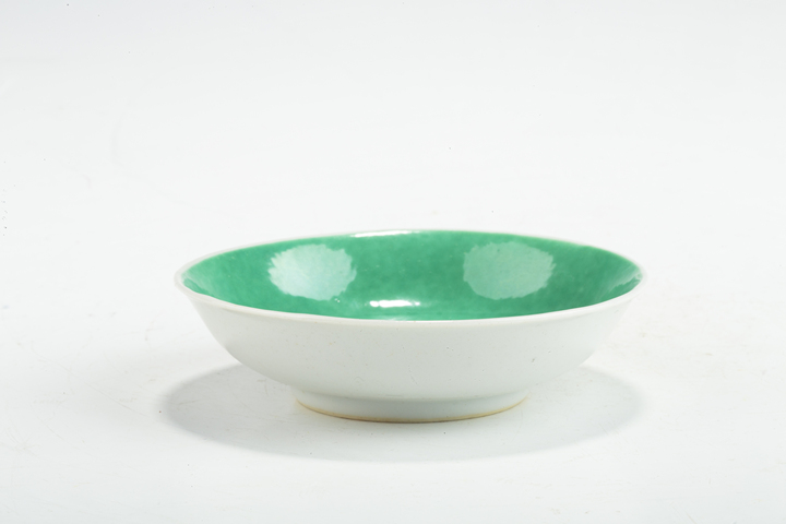 古玩陶瓷民國(guó)·吹綠釉盤真品鑒賞圖