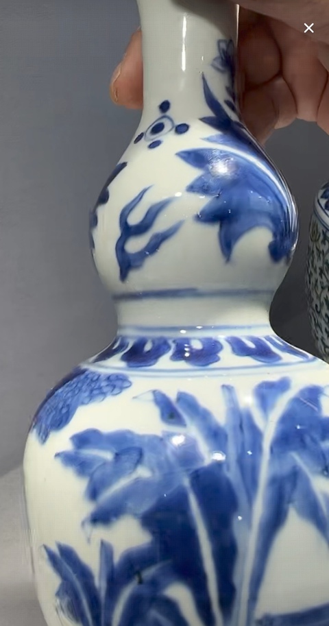 古玩陶瓷人物紋青花葫蘆瓶真品鑒賞圖