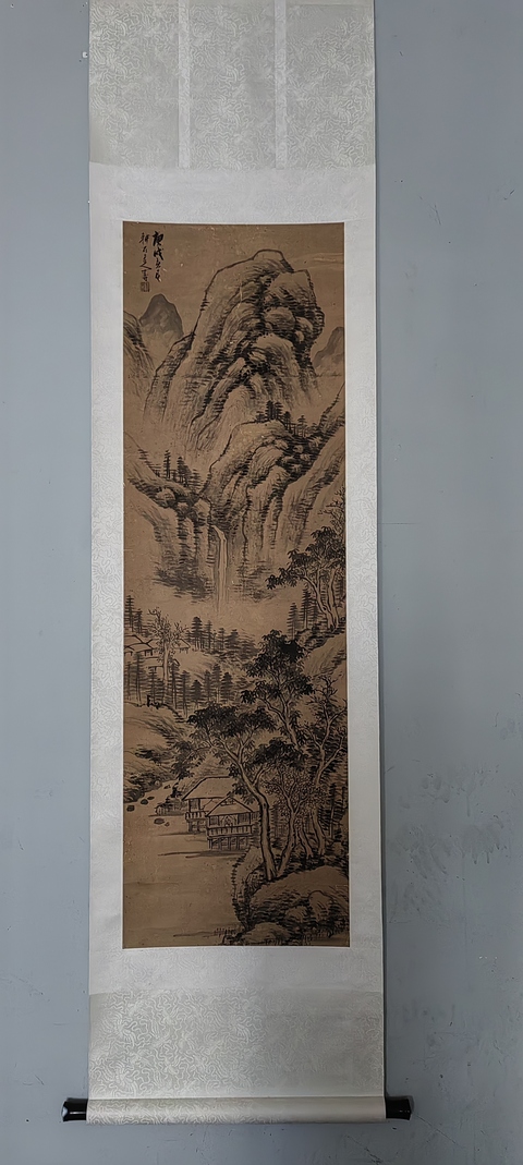 古玩字畫清晚期山水真品鑒賞圖