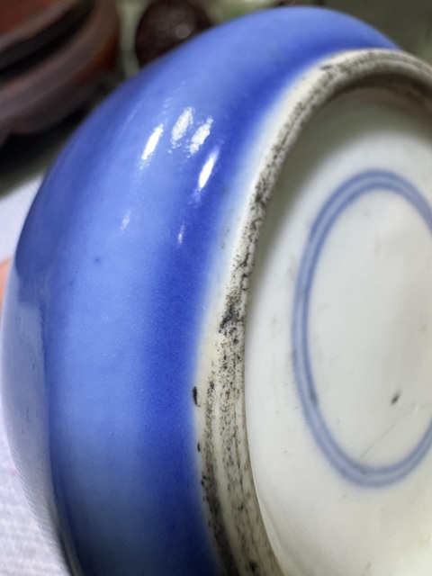 古玩陶瓷藍(lán)釉水盂真品鑒賞圖