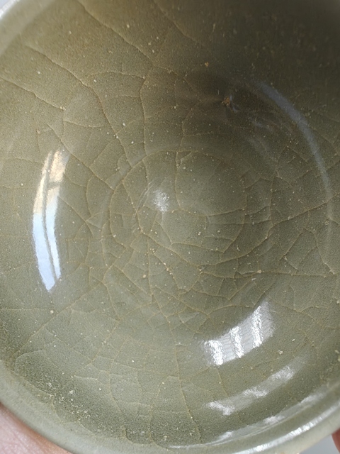 古玩陶瓷龍泉窯臥足盞真品鑒賞圖