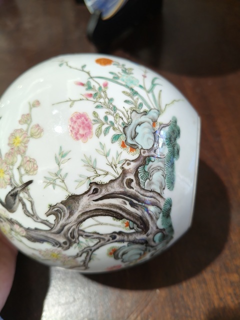 古玩陶瓷花鳥紋天球瓶真品鑒賞圖