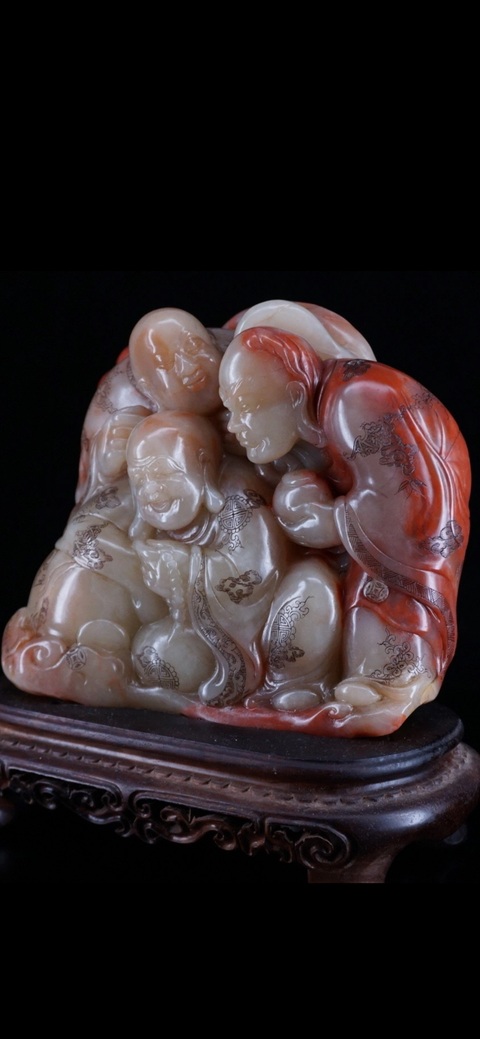 古玩陶瓷壽山善伯洞人物雕件真品鑒賞圖