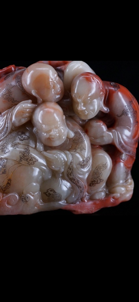 古玩陶瓷壽山善伯洞人物雕件真品鑒賞圖