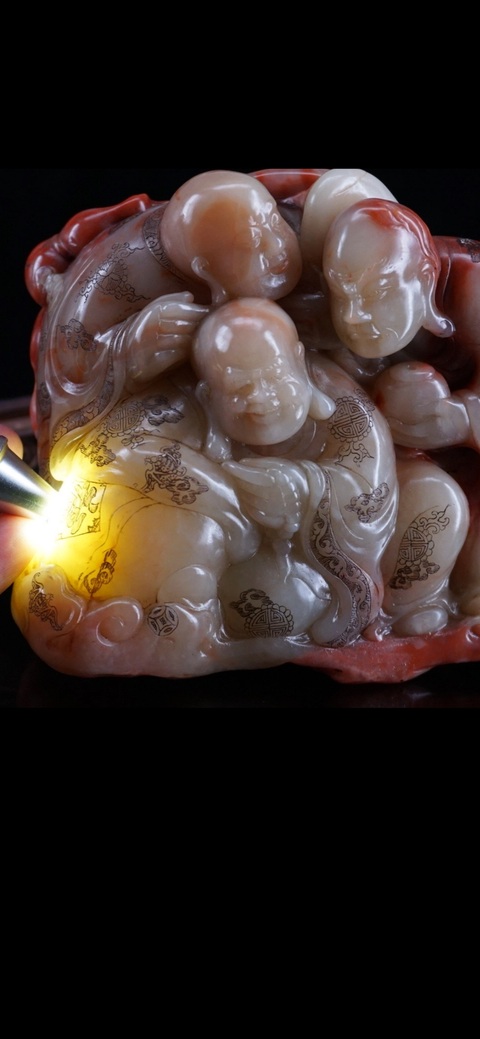 古玩陶瓷壽山善伯洞人物雕件真品鑒賞圖