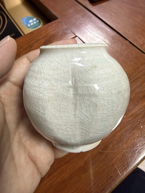 古玩陶瓷青白釉瓜楞罐真品鑒賞圖