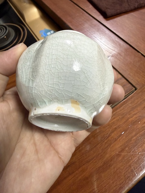 古玩陶瓷青白釉瓜楞罐真品鑒賞圖