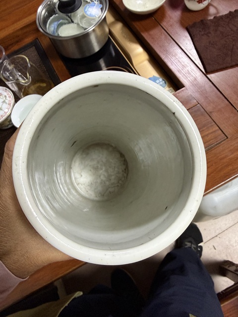 古玩陶瓷青綠山水彩山水紋帽筒真品鑒賞圖