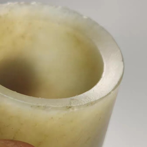 古玩玉器和田玉雕“素紋扳指”真品鑒賞圖