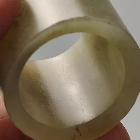 古玩玉器和田玉雕“素紋扳指”真品鑒賞圖