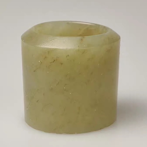 古玩玉器和田玉雕“素紋扳指”真品鑒賞圖