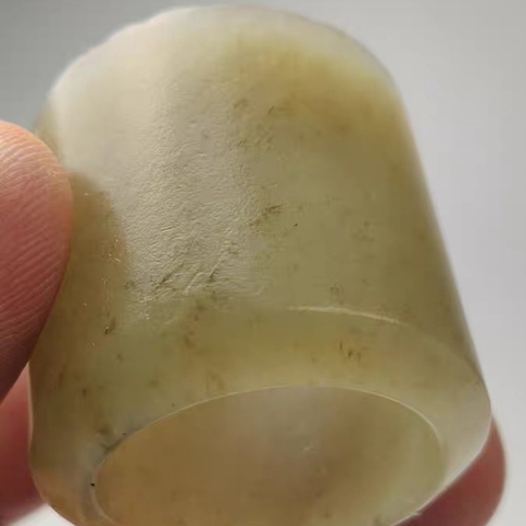 古玩玉器和田玉雕“素紋扳指”真品鑒賞圖