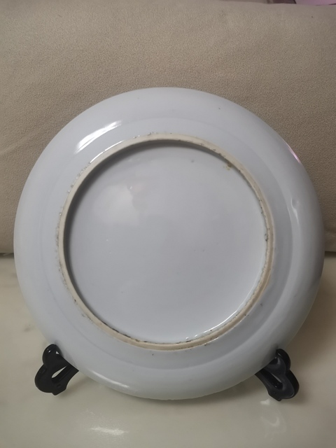 古玩陶瓷青花人物故事紋折腰盤，祝壽圖拍賣，當前價格2000元