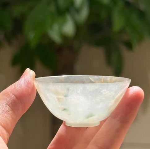 古玩玉器老玉茶杯真品鑒賞圖